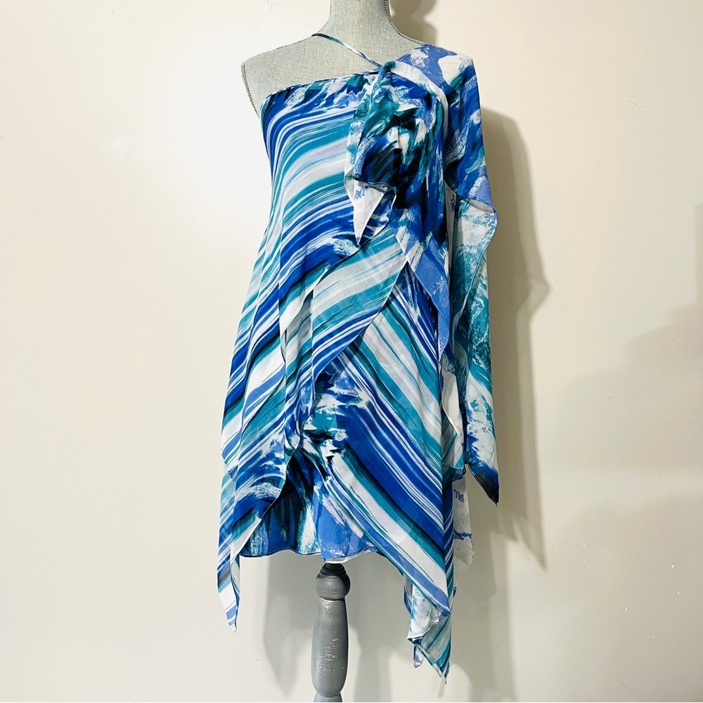 BCBGMaxAzria Halter Dress Size 4 Gigi Chiffon Silk Dress Y2K Summer Vacation
